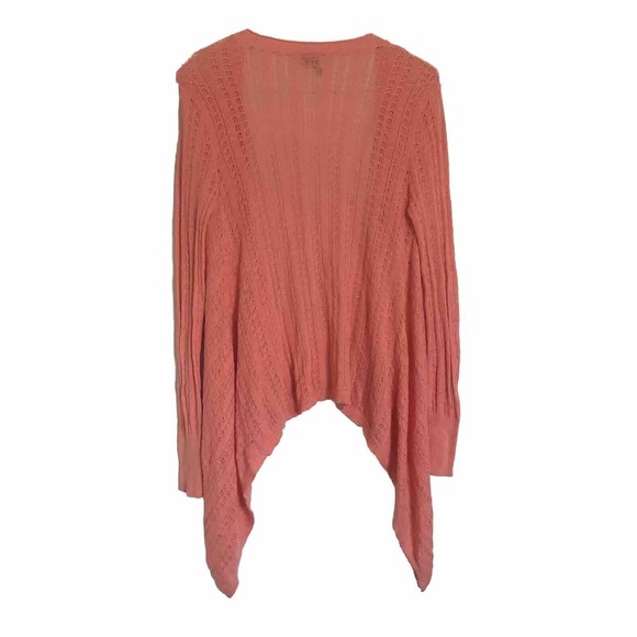 Caslon open front Waterfall Crochet Orange cardigan Small - Picture 2 of 11